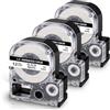 UniPlus 3x Nastro per Etichette Compatibile in Sostituzione del Nastro per Etichette SS12KW LC-4WBN4 LC-4WBN9 12 mm x 8 m, per LabelWorks LW-300 LW-300L LW-400 LW-500 LW-600P LW-700 LW-900P LW-C410
