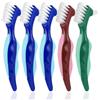 KEORHEZ 5 Spazzolino Per Apparecchi Ortodontici Spazzolino Per Dentiera Spazzola Portatile Per La Pulizia Delle Protesi Dentarie Progettata Ergonomicamente Per La Pulizia Delle Protesi Dentarie