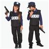 RUBIE'S Costume da poliziotto per bambini, taglia 5-7 anni, costume molto completo con camicia, pantaloni, pettorina, manette, pistola, walkie talkie - per carnevale, compleanno