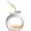 MINZHI Bruciatori a Olio in Ceramica, Profumati, Bianchi, Bruciatori di Olio Essenziale, Decorazione Camera da Letto, Atmosfera Rilassante, Altezza 10,5 cm