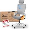 Ergotopia NextBack | Sedia da ufficio ergonomica contro il mal di schiena | Sedia da scrivania ergonomica | Sedia da ufficio ergonomica con poggiatesta e braccioli - 5 anni di garanzia