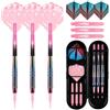 CyeeLife Freccette per Dart con Punta in plastica, 3 Freccette Professionali Soft Dart per Dartboard elettronico, Set Completo con 6 aste + 6 Ali + 1 Custodia