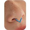 BodyBonita Blu Opale 16G Lacrima Septum Piercing Gioielleria - Acciaio Chirurgico 316L Anello Setto Incernierato Anelli Naso Cerchi Clicker Conch Helix Piercing Gioiello Daith Orecchino Argento 10 mm