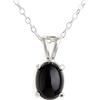 Only faith Collana in argento Sterling 925 con ciondolo in pietra naturale di onice nero, 45 cm, ciondolo 2,5 cm, Pequeño, Argento, Nessuna pietra preziosa