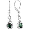 Starchenie Orecchini pendenti Infinito in Argento 925 con Orecchini a leva intrecciati con Pietre Preziose per Donna