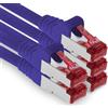 1aTTack.de 3.0m CAT6 Cavo di rete LAN RJ45 1000 Mbit, 5 pezzi - viola | S-FTP, cavo patch Ethernet, cavo LAN, per router, switch, modem, DSL, Internet, Wi-Fi e patch panel