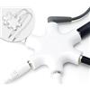 MyGadget 2x Audio Sdoppiatore 5 Entrate - Adattatore Jack Aux 3,5 mm - Convertitore Splitter Universale Multiplo compatibile con Smartphone Laptop PC - Bianco