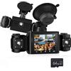 NHOPEEW Dash Cam anteriore e laterale 1080P con rilevamento del movimento e registrazione in loop - Dash cam HD a 3 canali con ampio angolo di 360° Facile da installare + scheda TF da 64 GB