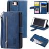 UEEBAI Custodia per iPhone 6 Plus/iPhone 6S Plus, Portafoglio in Pelle PU Retro Antiurto Flip Cover Antiurto con Slot per Schede Funzione Stand Chiusura Magnetica - Blu