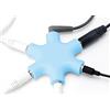 MyGadget Audio Sdoppiatore 5 Entrate - Adattatore Jack Aux 3,5 mm - Convertitore Splitter Universale Multiplo compatibile con Smartphone, Laptop, PC - Blu