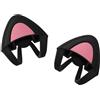kwmobile Set 2 Orecchie da Gatto per Cuffie Compatibile con Overear Headphone - Orecchie Gatto per Arco Cuffie 2,5-3,8 cm - nero/fucsia