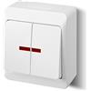 ELEKTRO-PLAST HERMES Doppio interruttore di controllo IP44 Resistente all'acqua Esterno Bianco