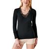 Damart T-Shirt a Maniche Lunghe in Thermolactyl Traforato Bianco L