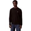 Calvin Klein LS Easy Monogram Tee LV04RD247G Tee da Uomo, Nero (Nero), L, Nero (Nero), L