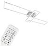 BRILONER Leuchten - Plafoniera a LED, lampada dimmerabile, incl. telecomando, con regolazione della temperatura, alluminio cromato, 1100 x 350 x 100 mm (larghezza x lunghezza x H)