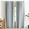 Vision Home Tende plissettate completamente oscuranti in lino misto lino, 213,4 cm, per soggiorno, camera da letto, isolamento termico, tende plissettate con ganci, 2 pannelli da 101 cm x 213 cm