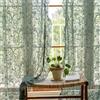 TUDECO Tende trasparenti in pizzo rustico verde oliva, lunghe 213 cm, per soggiorno, in tulle, con volant, decorazione natalizia, filtrano la luce, 133 x 213 cm, verde foresta