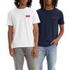 Levi's 2-Pack Crewneck Graphic Tee, T-shirt Uomo, Multicolore ( Chesthit White / Dress Blues ), XXL