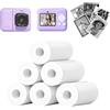 ETIKEZ Set di 6 rotoli di carta per fotocamera a stampa istantanea per bambini, compatibile con ETIKEZ Funshot 20, carta termica per stampa termica per fotocamera HD, 5,6 x 8 m per rotolo, 6 rotoli