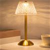 Voltix Lampada da Tavolo Senza Fili Dimmerabile in Cristallo, Abat Jour da Comodino LED Ricaricabile con 3 Colori di Luce, Design Elegante per Camera da Letto, Salotto, Ufficio, Bar e Ristoranti