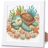 luckyarina Tartaruga Diamond Painting per bambini con cornice - Diamont Art immagini tartarughe, animali Diamond Painting bambini dai 4 6 8 10 anni come regalo per decorazione della casa (18 x 18 cm)