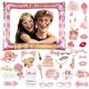 Flintronic Photo Booth Compleanno Accessori, Photo Booth Props, Carta Foto Decorazione per Festa Compleanno -Gadget 18 Anni Fai da Te, Rosa