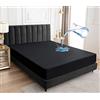 Sufdari Coprimaterasso impermeabile lenzuolo con angoli 90x200 cm, coprimaterasso traspirante protezione del materasso impermeabile lenzuola con angoli antiumidità - Nero