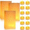 DIELIANHUA 12 Candele a LED Senza Fiamma Con 12 Sacchetti di Candela Luci Tealight Realistiche Luminose Lumini a Batteria Flickering Flameless Candele per San Valentino Matrimonio Compleanno Feste Natale (Sole)