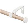 Vuynuxs Bastoni Per Tende Con Venature di Legno 70-280 CM, Bastone Tenda Estensibile da 19 MM con Terminale Bianco, Bastone Tenda in Metallo Per Tende con Occhielli, Decorazioni Eleganti per Balconi, Cucine