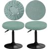 YINGAYOU Copri Sgabello Rotondo 30-40cm Fodera Sgabello Rotondo con Motivo Jacquard a orma di S, Elastici, Morbidi e Confortevoli, Dai Colori Intensi (2, Verde)