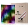 BTF-LIGHTING WS2815 RGB Individually Addressable Pannello a Matrice LED 16x16 256 Pixel Doppio Segnale FPCB Flessibile Programmabile DC12V per Immagini Video, Compatibile con SP107E, K-1000C, ecc.