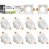 Maxled, Light is Led! 10 Pezzi Cornice Faretti LED Incasso GU10 Portafaretto Incasso Foro 73 x 73mm per LED Alogeno Portalampade GU10 Quadrato Bianco Alluminio