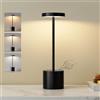 PreeOtti Lampada da tavolo senza fili, Lampada LED da tavolo ricaricabile, 3 Modalità di Colore, Lampada da tavolo LED per sala da pranzo, camera da letto, bar, caffè, ristorante, patio - Nero