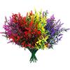 HBell, 12 mazzi di fiori artificiali da esterno, resistenti ai raggi UV, piante finte di bosso in plastica, verderia finta per piante da appendere, per interni ed esterni, per giardino, portico