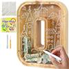 Lakpopya Salvadanaio in Legno Grand per Bambini Adulti Salvadanaio Lettre Personalizzato di A-Z con Area di Destinazione Salvadanaio Apribile Trasparente per Decorazione Regalo Battesimo (O)