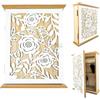 CnosDB Cassetta Portachiavi Legno, Elegant Rose Portachiavi da Parete Vintage Porta Chiavi da Muro Chiuso 26 X 20 X 6cm con 6 Ganci Può Contenere Chiavi e Piccoli Oggetti Adatto per Ingressi Uffici Corridoi