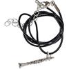 Miniblings Collana per clarinetto musica orchestra clarinetto clarinetto flauto argento piccolo - Handmade bigiotteria in pelle, 29mm, Metallo