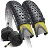 Fincci Bici Copertoni MTB 29 x 2.25 - Set di Nero Pneumatici Pieghevoli 29 con Protezione Antiforatura 1 mm e 2 Camere d'aria Schrader 57-622 - Imballaggio Gomme 29 per Gravel & Mountain & E bike