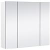 Yaheetech Armadietto a Specchio per Bagno Specchiera Bagno Mobilettto da Parete con 3 Ante Mobile a Muro Armadio a 3 Riapiani Regolabili Salvaspazio Bianco 70,5 x 60,5 x 15 cm