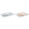 DKD Home Decor Tovaglia e tovaglioli 2 Pezzi 150 x 150 x 0,5 cm Grigio Blu Cielo
