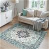 INOVADAY Tappeto 120x180 cm Lavabile in Lavatrice Vintage Antiscivolo Blu Scuro/Verde/Rosso