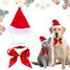 Seasboes Costume di Natale per Animali,Cappello Cravatta Set Classico, Domestici Cappello Sciarpa da Babbo, Costume Di Natale Accessori Per Piccoli Cani Medio Grandi Cani Gatti Animali Domestici