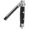 HOLXINES Switchblade - Pettine pieghevole per capelli in acciaio inox con bottone automatico, spazzola per saltare a molla in metallo per barba, accessorio per acconciature a olio da uomo (1#L, nero)