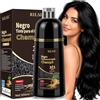 MINYSIC Shampoo Colorante Nero 500ml, 3 in 1 Hair Dye Shampoo per Capelli Grigi, Copertura Istantanea in 5 Minuti, Tintura Capelli per Uomo Donna (Nero)