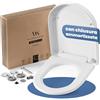 Wilford & Sons PREMIUM Coperchio del WC - Sedile WC con Chiusura Ammortizzata - Copriwater D-Form Bianco - Sedile del water di alta qualità - Sedile WC removibile - Sedile per toilette in Duroplast