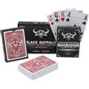 Black Buffalo Playing Cards - Carta da poker impermeabile in plastica - 4 caratteri veri con indice Jumbo - Confezione doppia nero e rosso