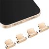 QUITECO Tappi Antipolvere per iPhone 14/13/12/11/XS MAX/XR/XS/X/8/7 [4 Pezzi] Tappini di Protezione Connettore di Ricarica (Oro)