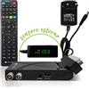 Techly 360981 Decoder Ricevitore Digitale Terrestre DVB-T/T2 H.265 HEVC 10bit USB HDMI Scart 180° e Telecomando Universale 2 in 1 Nero