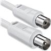 1aTTack.de Cavo antenna 5,0 metri 2x spina coassiale schermata > presa coassiale bianco St-Ku 75db