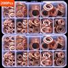 NONE Set di dadi e bulloni per guarnizione rondella in rame Kit di assortimento di guarnizioni ad anello piatto con scatola //M8/M10/M12/M14 per tappi di coppa